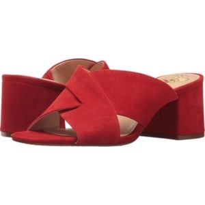 NEW VINCE CAMUTO Stania Red Suede Sandals 9